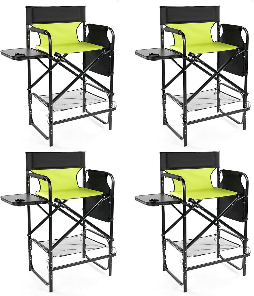 Outvita 4 Piece31 Tall Directors Chair Height Seat Folding with Side Table St...