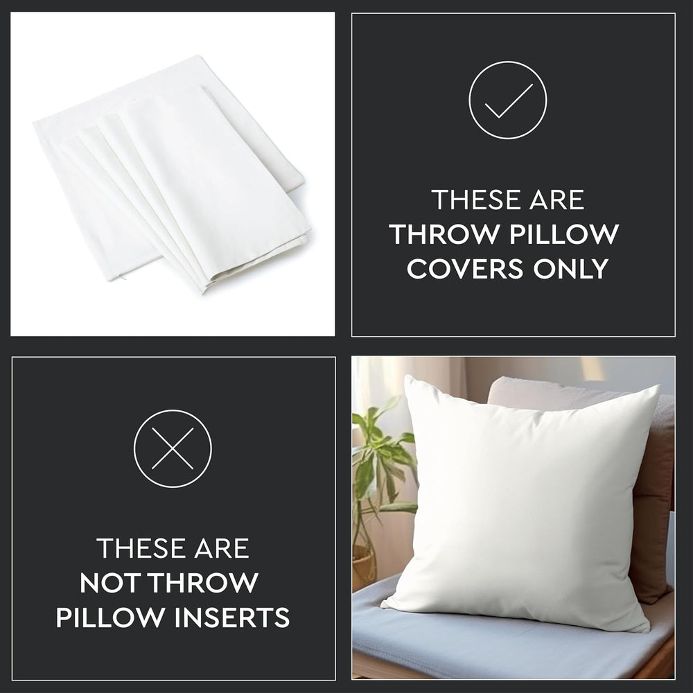Encasa XO Throw Pillow Covers, Cotton, No Inserts 20"x20"