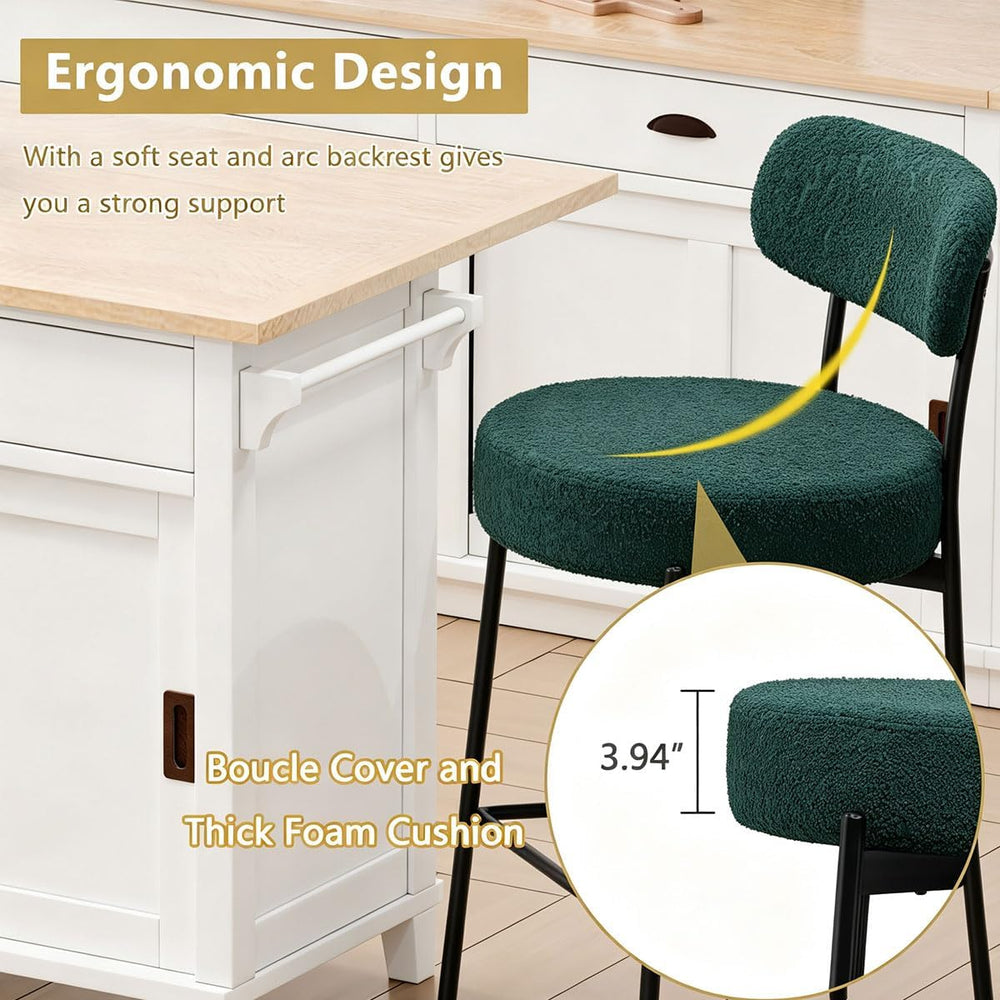 DYHOME Bar Stools Set of 2, 28 Inch Counter Height Bar Stools with Back