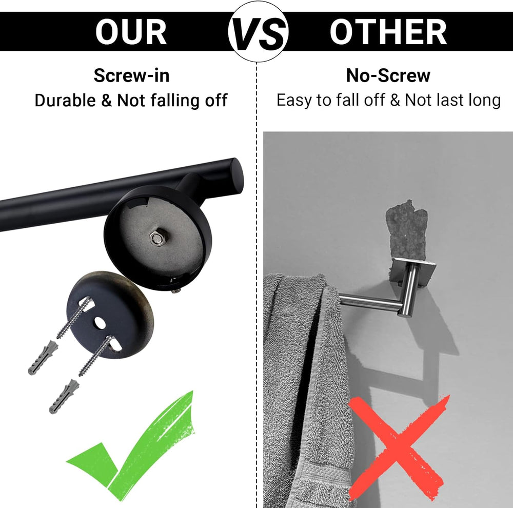 Miyili 30-Inch Bathroom Kitchen Towel Bar Matte Black