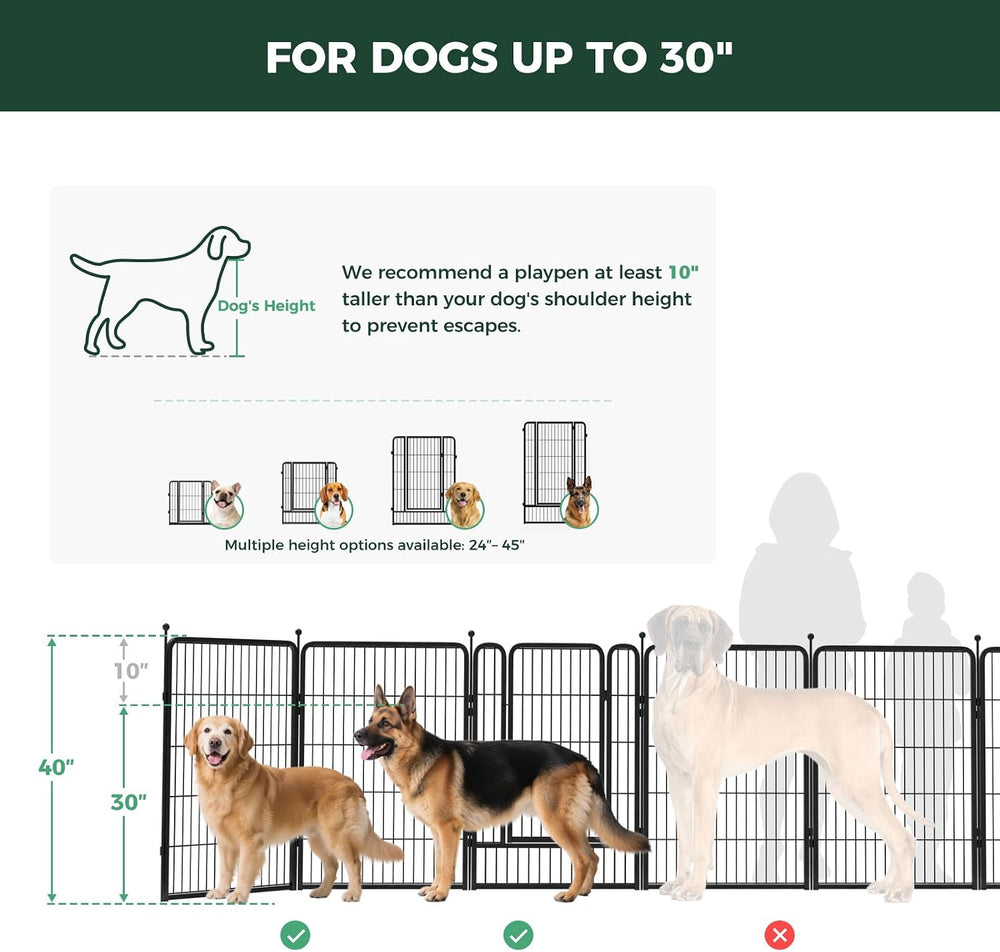 FXW Instant Dog Playpen with RV Step Grid for RV Camping, 40" H, 16 Panels