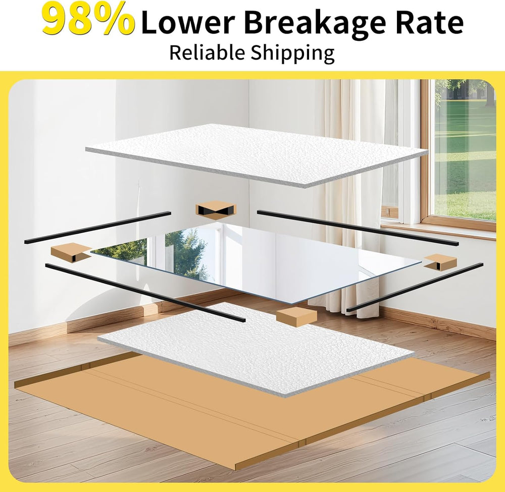 80x40 in Home Gym Mirrors,3-Pack,Frameless,Wall Mounted