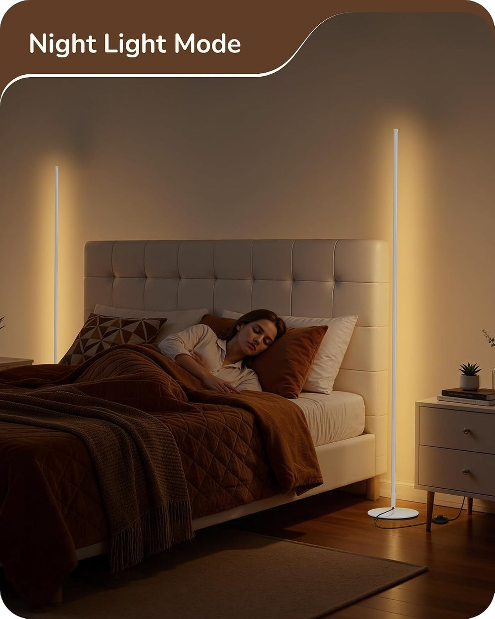 EDISHINE 2 Pack 57.5” Floor Lamps with Remote, Stepless Dimmable & 7 CCT