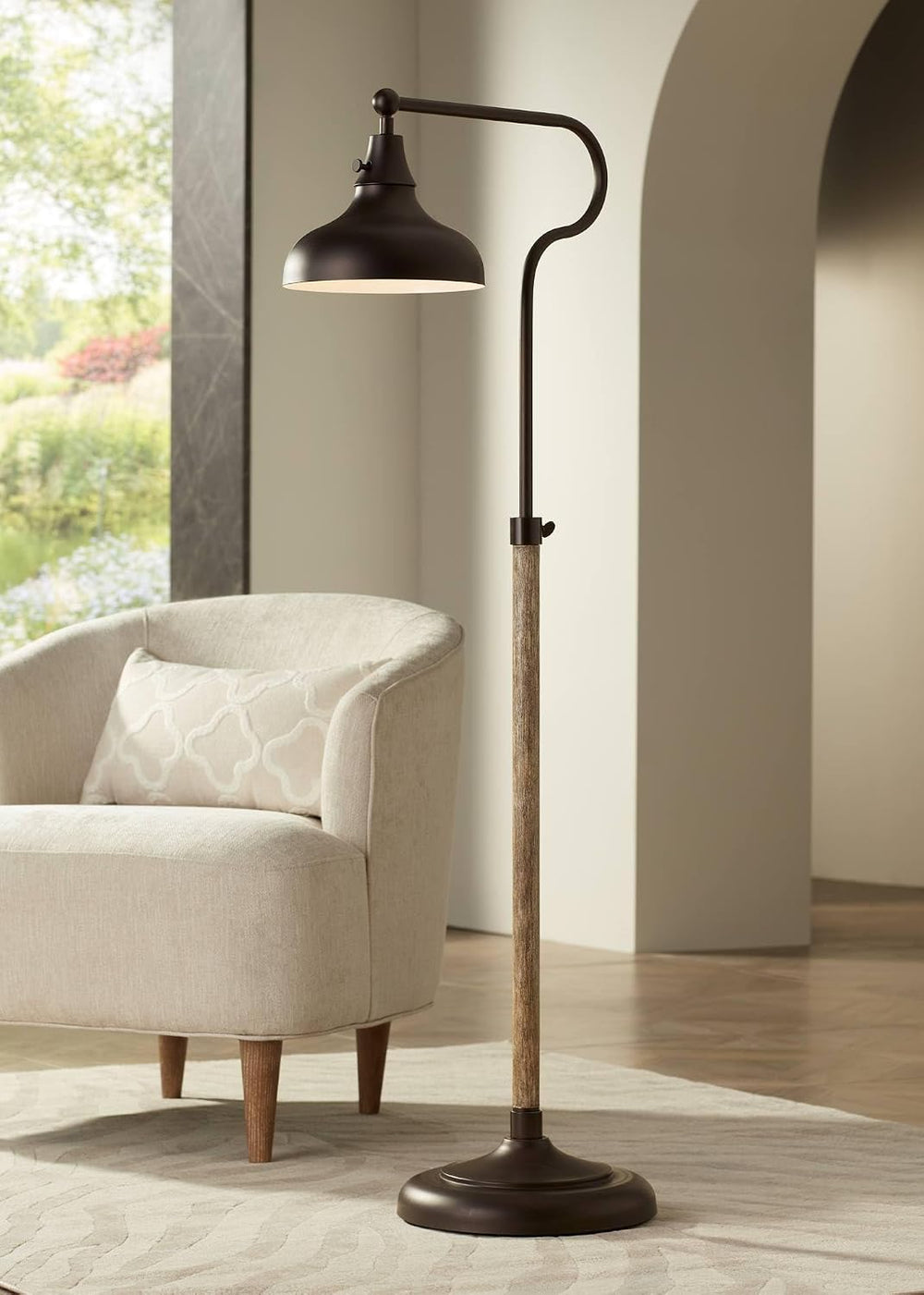 Industrial Bronze Adjustable Downbridge 57" Tall Floor Lamp
