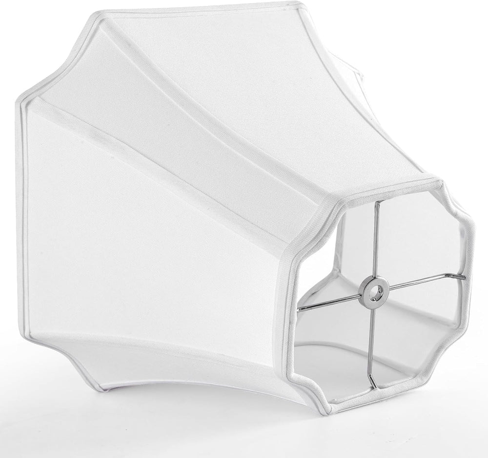 Pure White Linen Square Cut Corner Bell Lamp Shade Medium Lampshade 6.25×6.25...