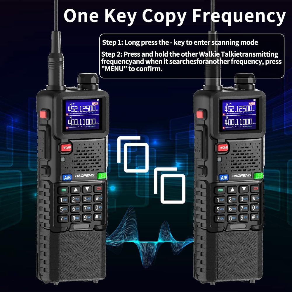 Baofeng Radio Ham Radio Long Range 5RM 10W Handheld Rechargeable 3800mAh Exte...