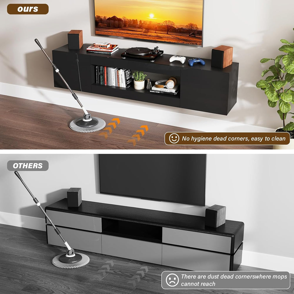 70" Floating TV Stand Wall Mounted with Storage for TVs Up to 80"