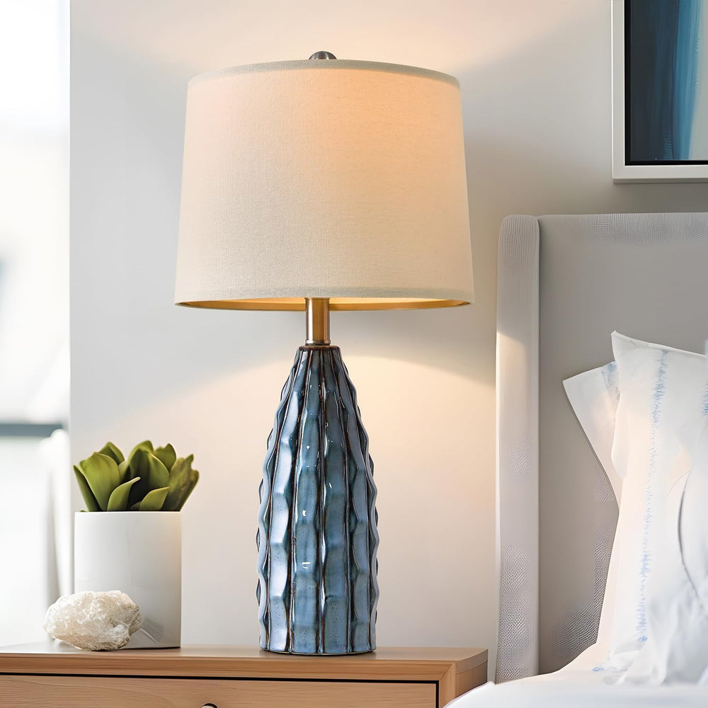 USumkky Ceramic Table Lamps Set of 2, 23.75" Modern Farmhouse Bedside La...