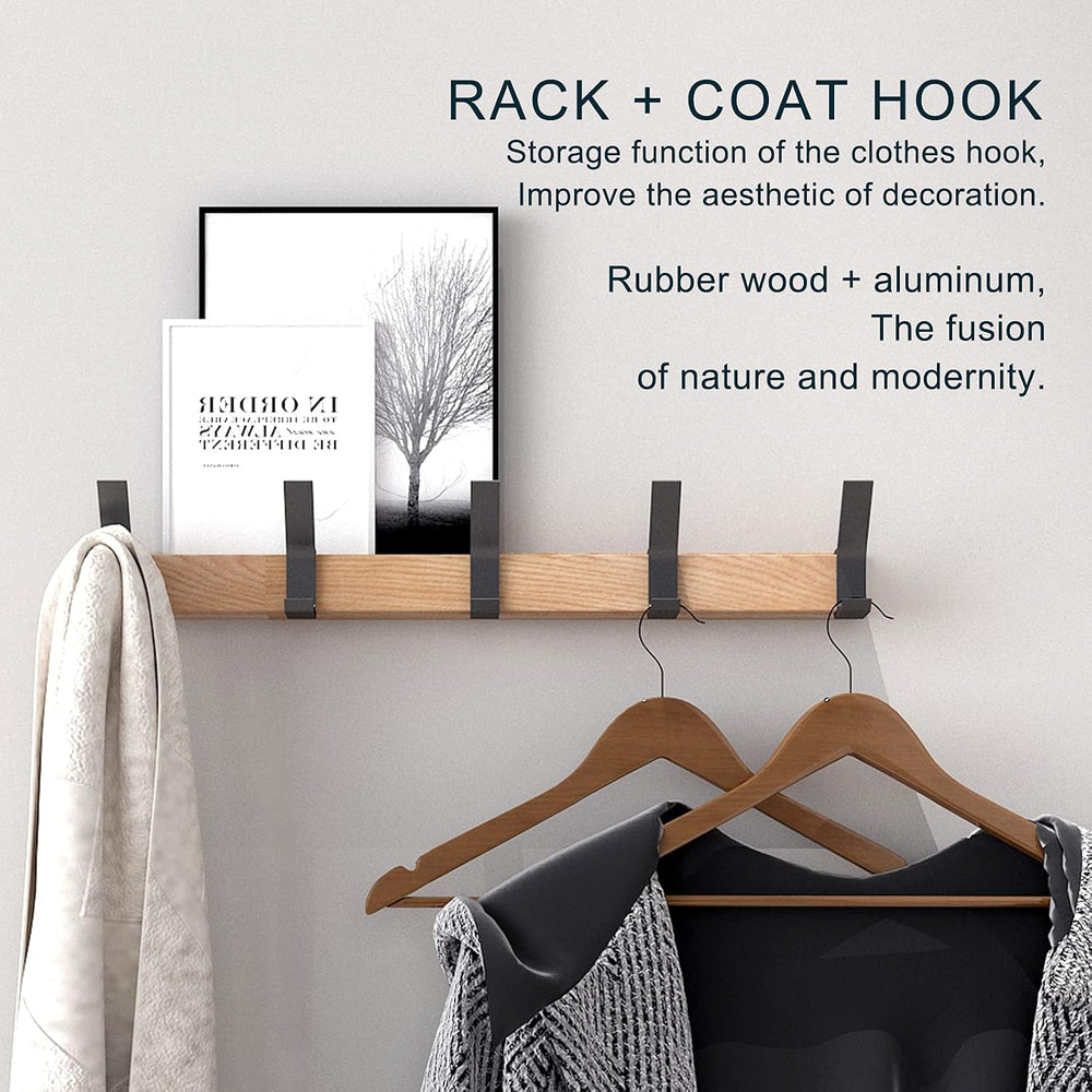 Coat Hook Rack Wall Mounted Coat Rack-5 Double Hook,Aluminum,Metal Coat Hook ...