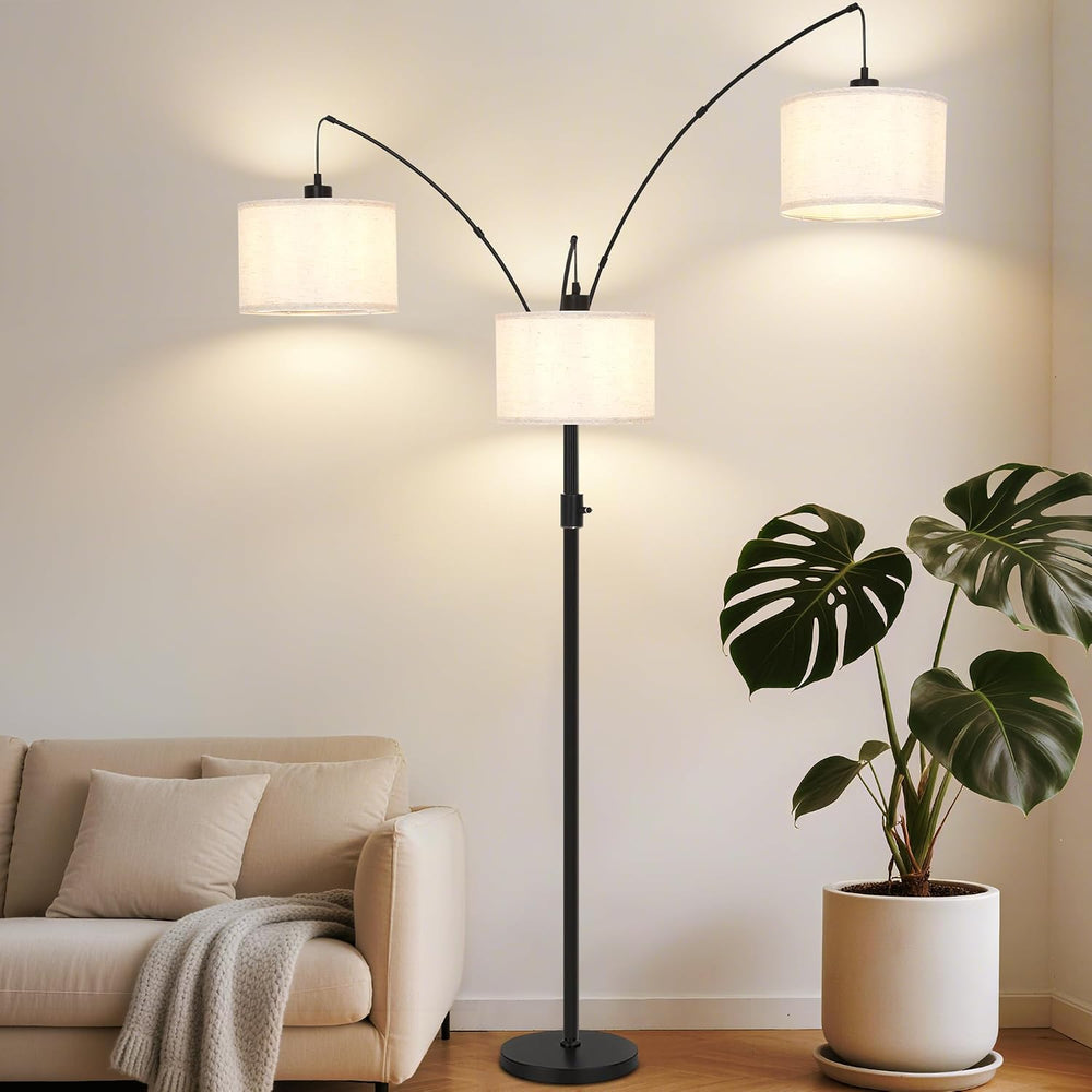 AHDWDW Dimmable Arc Floor Lamp-3 Lights Floor Lamps for Living Room,Modern Ta...