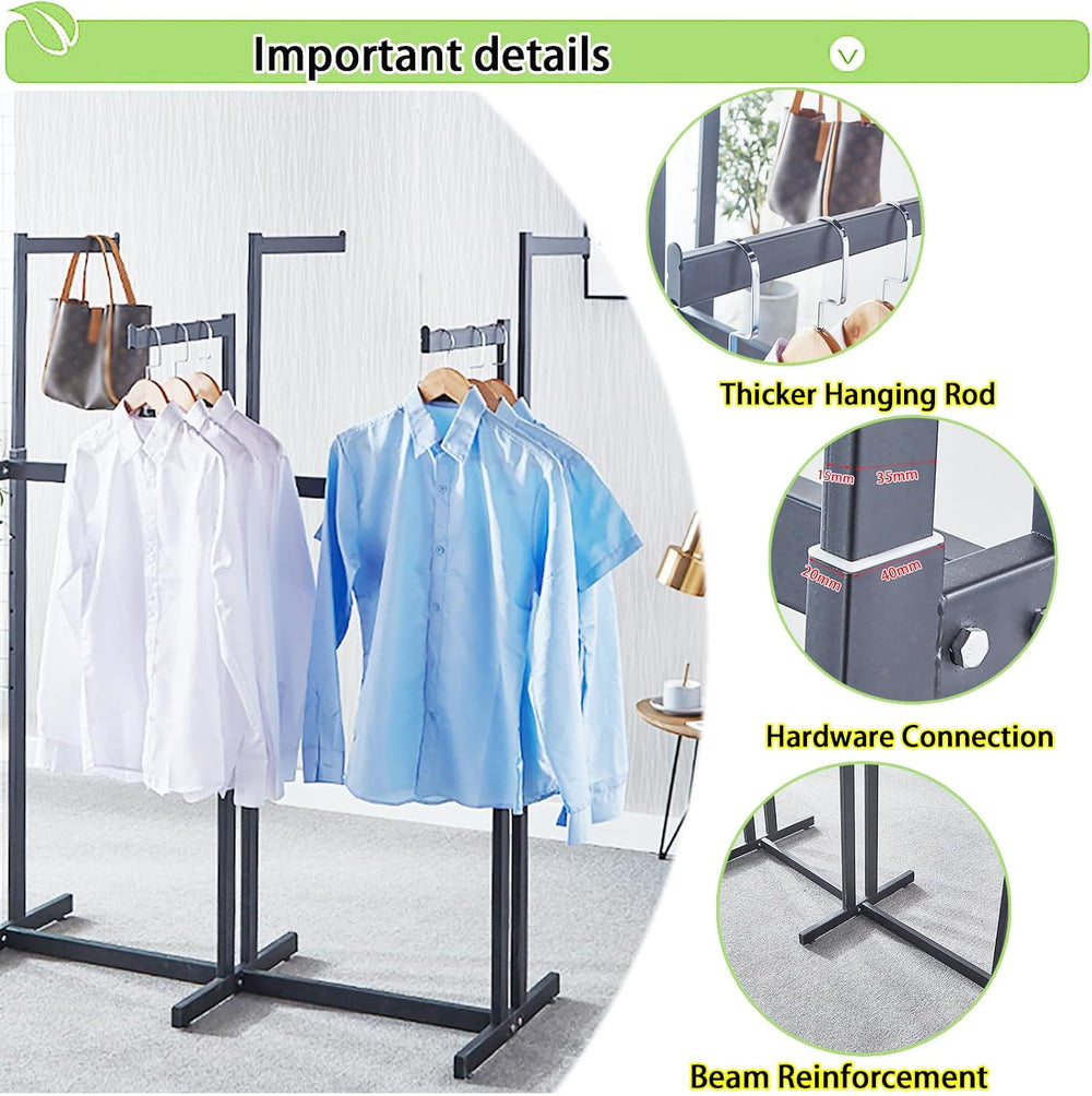 Floor Standing Metal Garment Rack - Heavy Retail Display Racks With Wheels