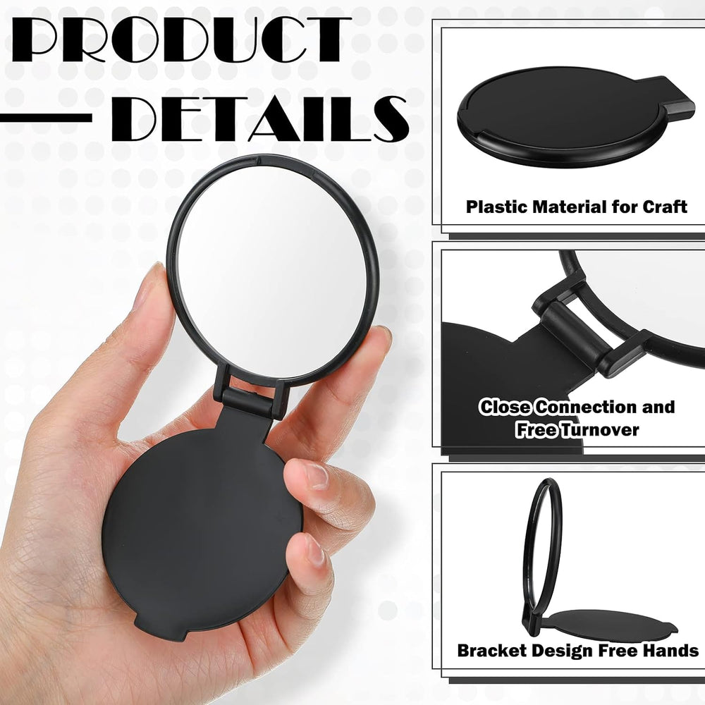 Tatuo 150 Pcs Compact Pocket Mirrors Bulk, Round Makeup, Black and White