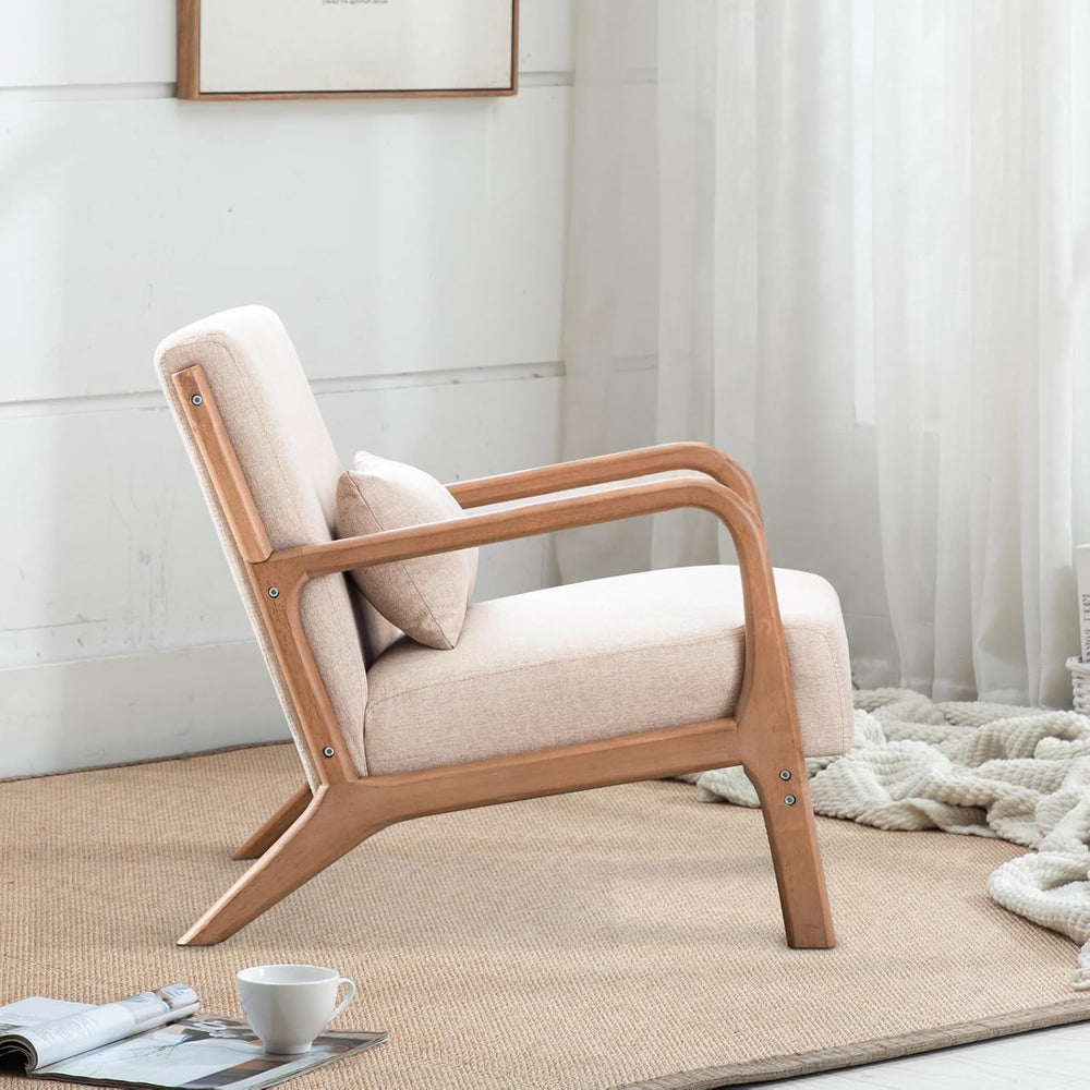 INZOY Mid-Century Modern Accent Chair Set of 2, Upholstered Living Room Chair...