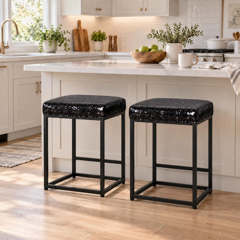 MAISON ARTS 24 Inch Counter Height Bar Stools Set of 4, Sequin
