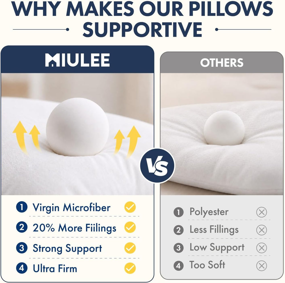 MIULEE 18x18 Throw Pillows Inserts 6 Pack, Decorative Pillows for Couch Bed