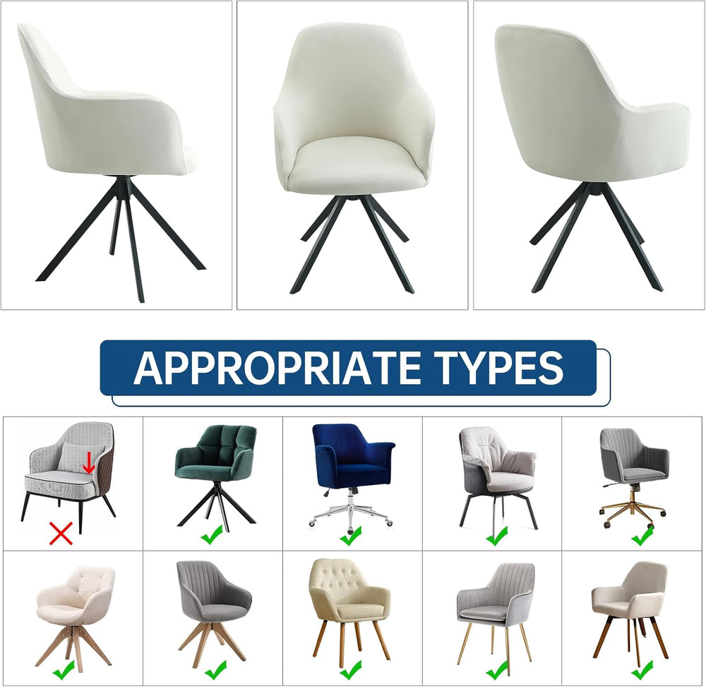 Iauddy Swivel Armchair Accent Dining Chair Cover for Office, Stretch Mid-Back...
