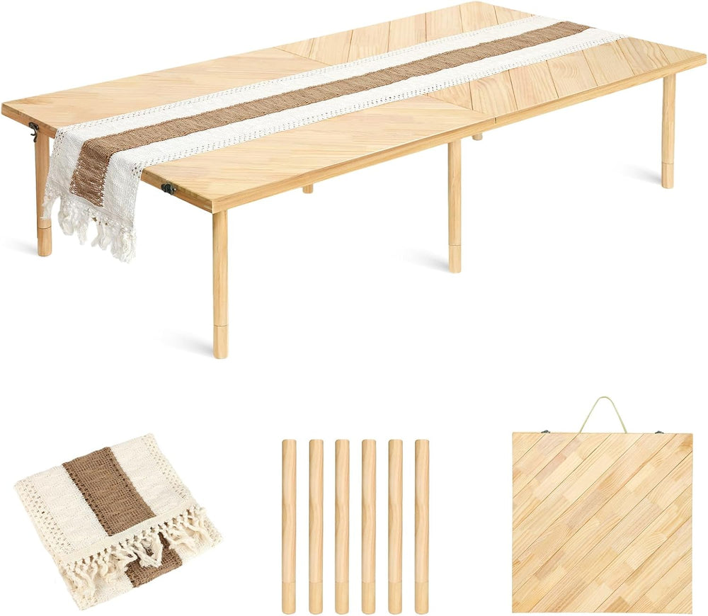 Folding Picnic Table 60x30, Low Floor Table for 6-8