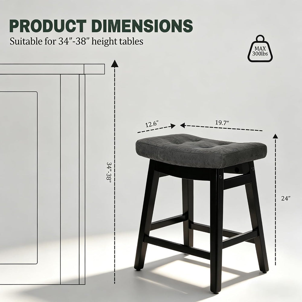 RNKSFX Counter Height Bar Stools Set of 3 for Kitchen Counter Farmhouse Moder...