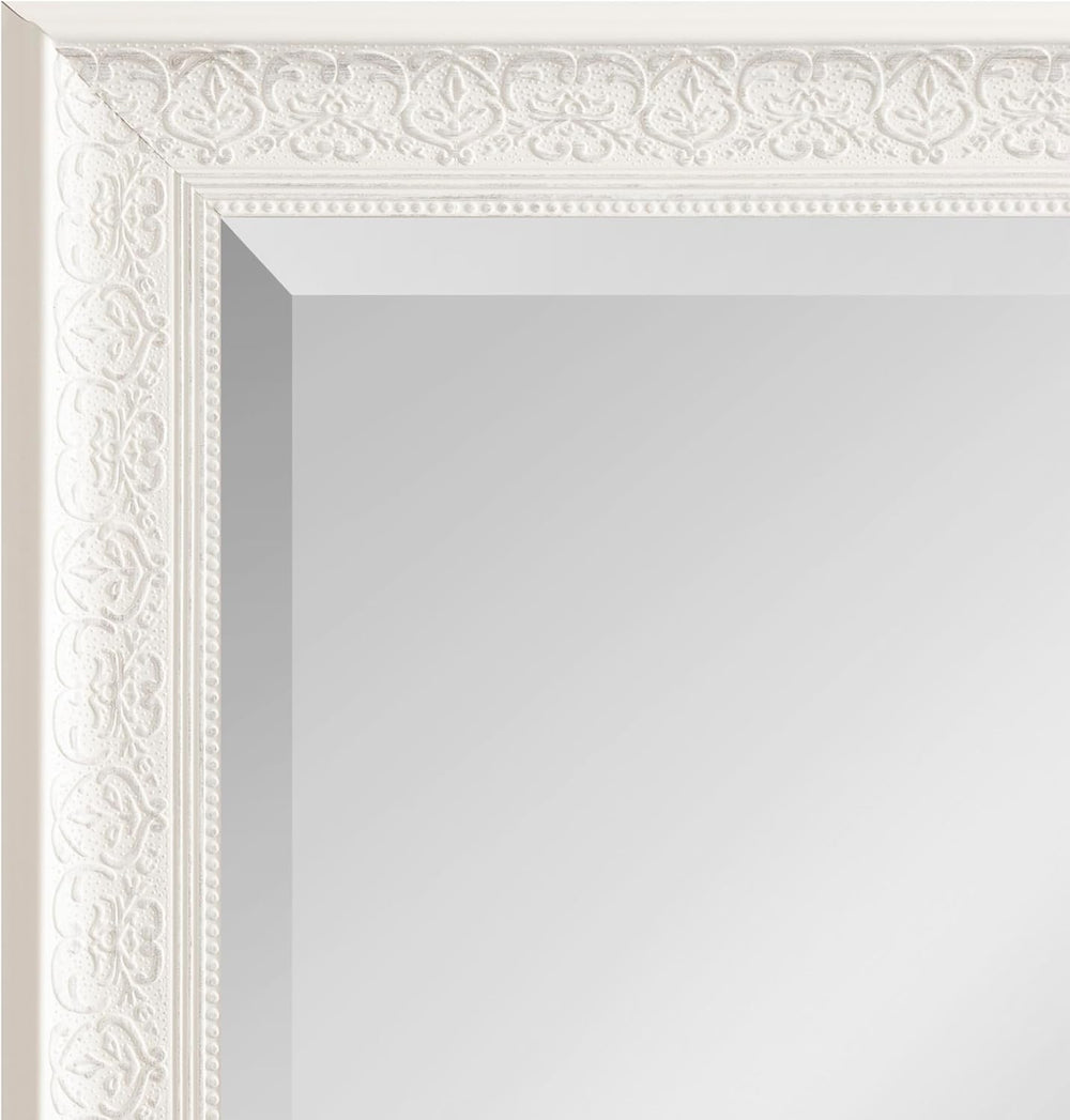 Kate and Laurel Alysia Decorative Frame Rectangle Wall Mirror, 28.5x40.5 White