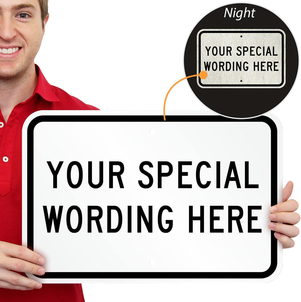 SmartSign 18 x 12 inch Add Any Text - Custom Metal Sign, 63 mil Aluminum, 3M ...