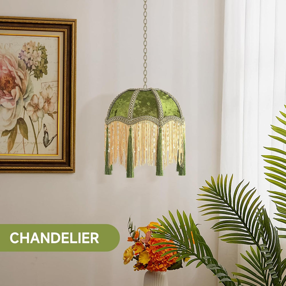 xiaojuande-Lampshade with tassels, Premium Classic Victorian, Style Bell Shap...