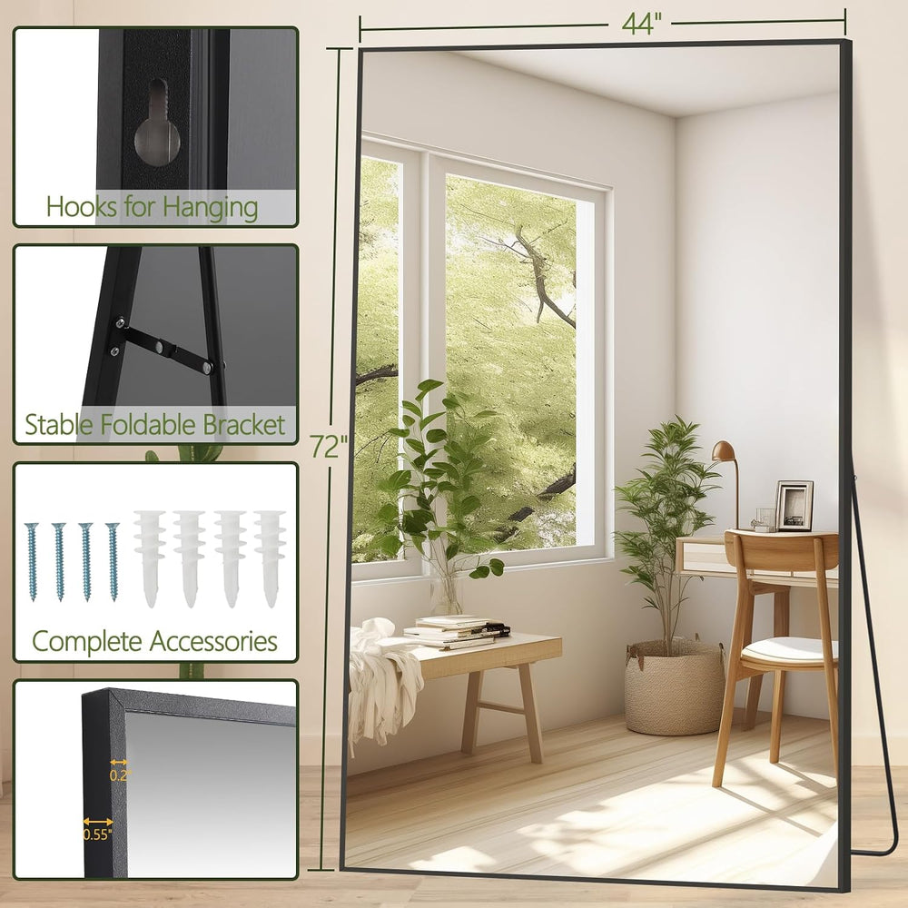 MELOMOIR 44"x72" Oversized Floor Mirror, Freestanding, Large Full B...