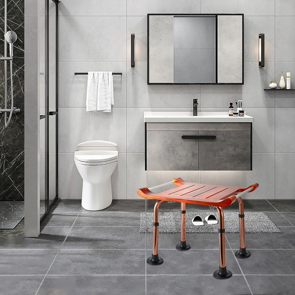 Teak Shower Bench Stool Chair Seat for Inside Shower Bath Sauna, for Elderly ...