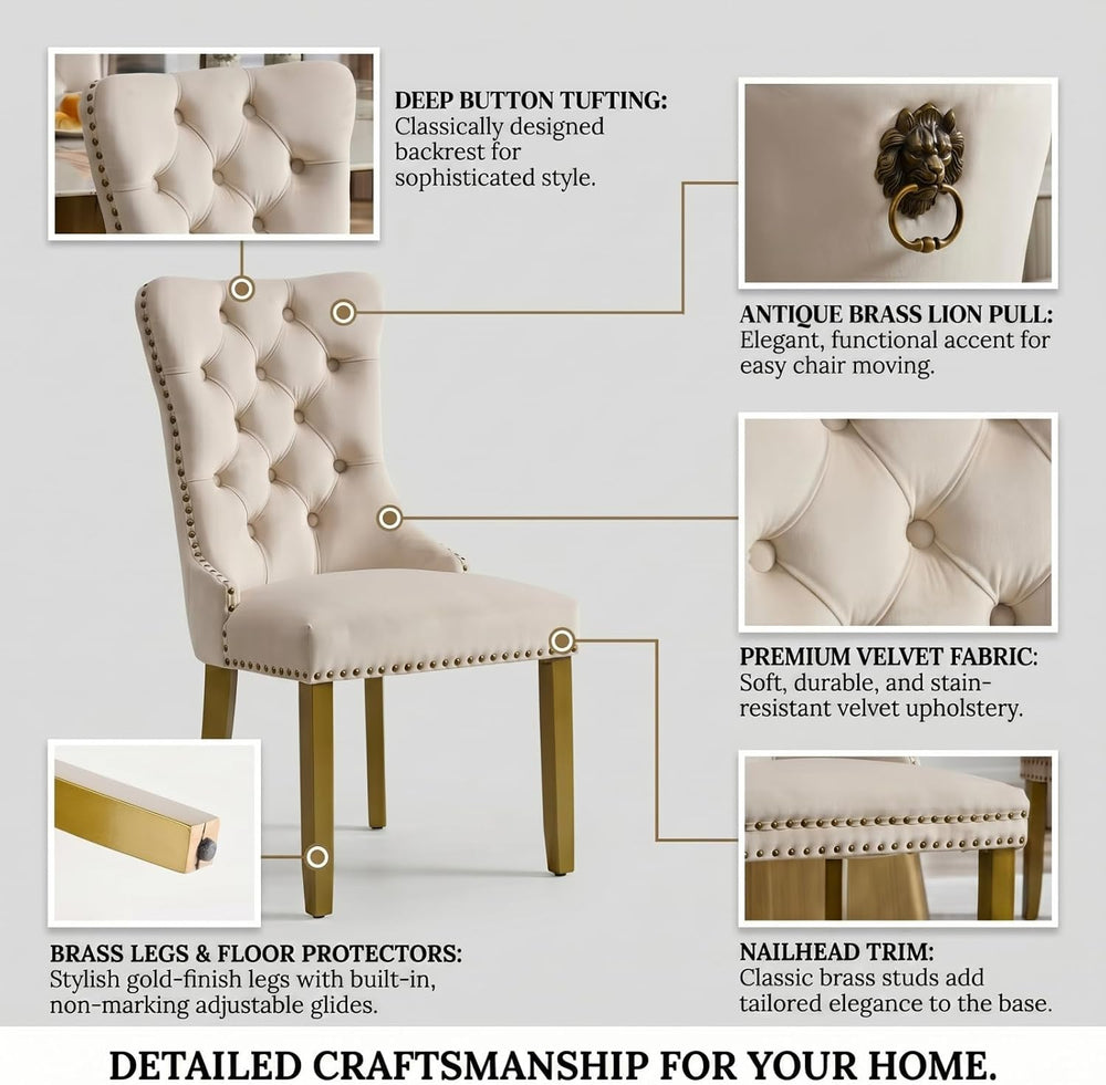 Mid Century Modern Dining Chairs Set of 6, Upholstered Dining Room Chairs wit...