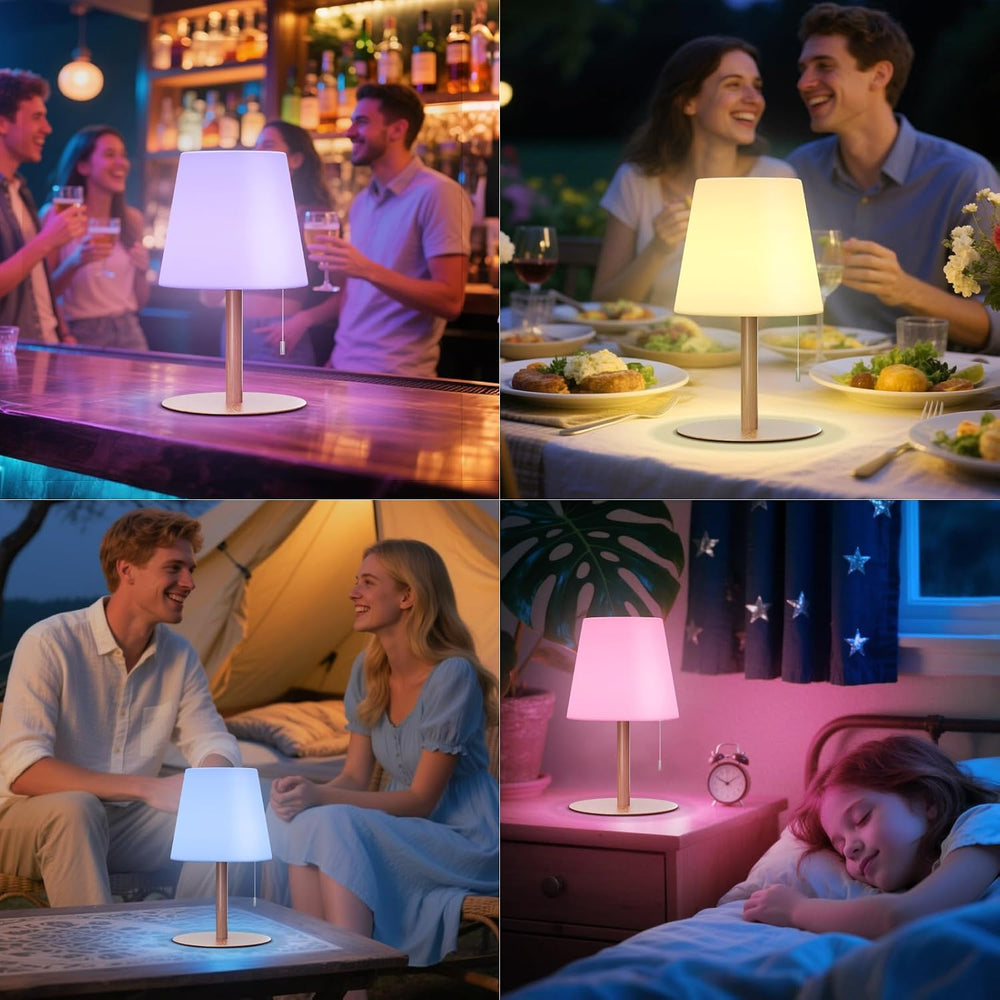 uuffoo Shower Lamp Rechargeable Cordless Light Waterproof for Bathroom Spa