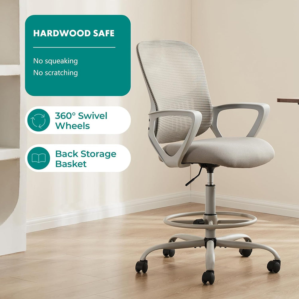 DUMOS Ergonomic Drafting Chair, Tall Office Chair for Standing Desk