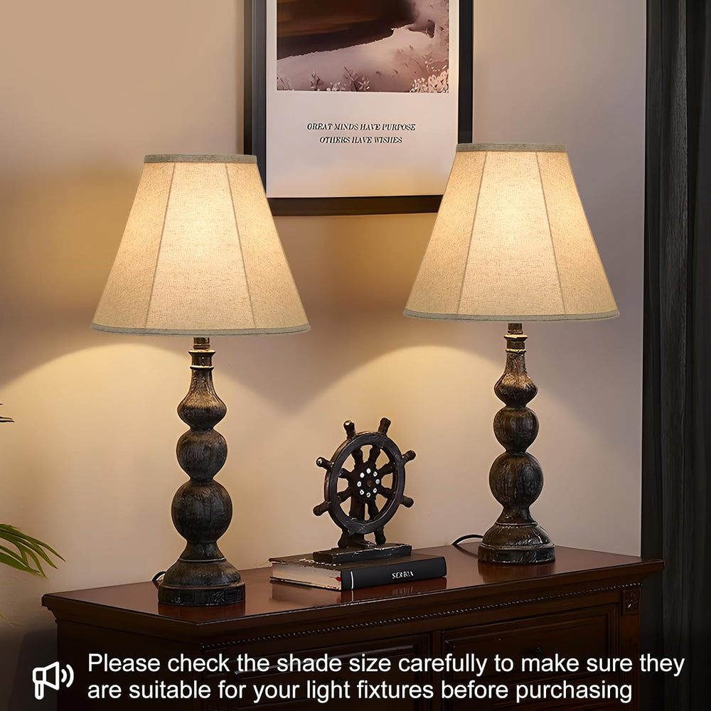 Bell Lamp Shades Set of 2, 6"Top x 13"Bottom x 10"High, Beige ...