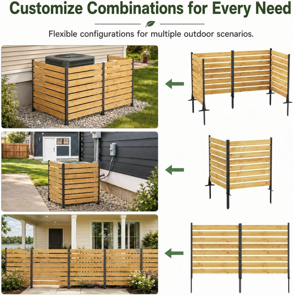 39" W x 55" H Air Conditioner Fence, 2 Panel Trash Can Fence Screen...