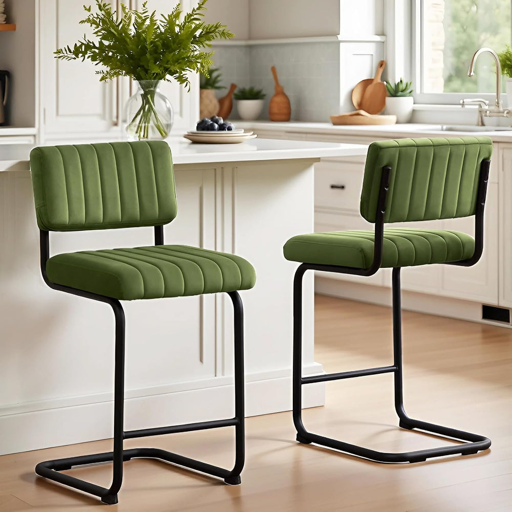 ONEVOG 24.6'' Counter Height Bar Stools Set of 2, Mid-Century Modern ...