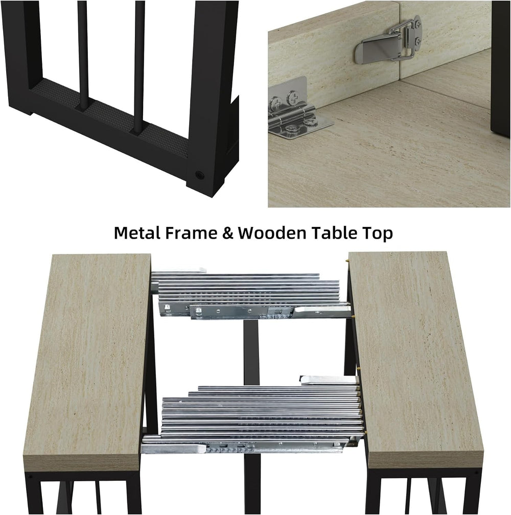 KEIKI 23.62" - 118" L Extendable Foldable Dining Room Table for 2-1...