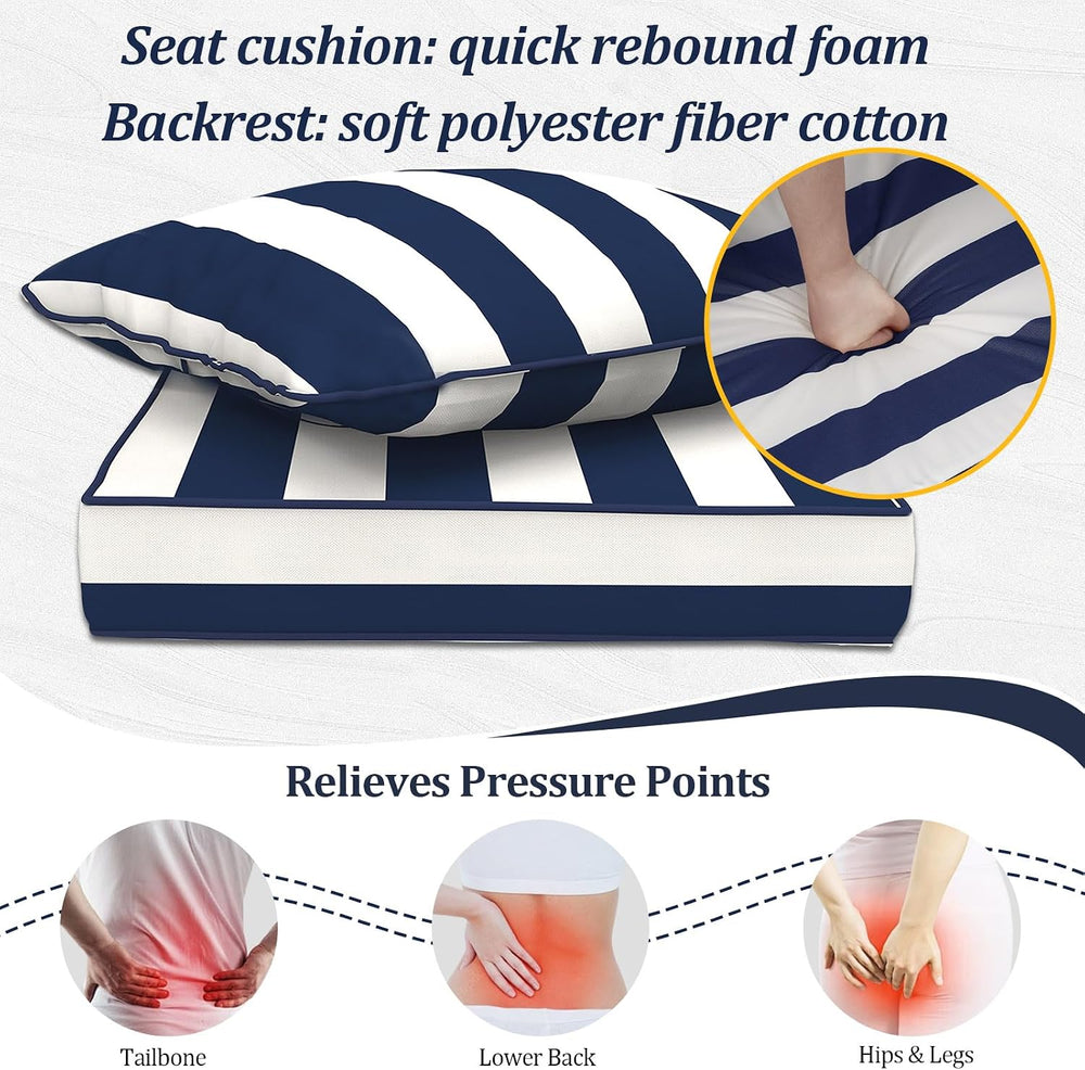 24x28“ Outdoor Deep Seat Cushions Set of 4, Patio Replacement Foam Cushions f...