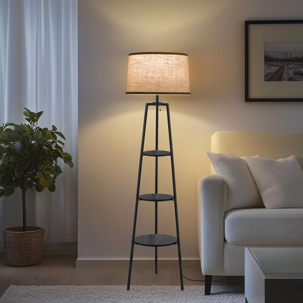 EOEYYOYB 3 Tier Shelf Floor Lamps for Living Room, Modern Standing Lamp with ...