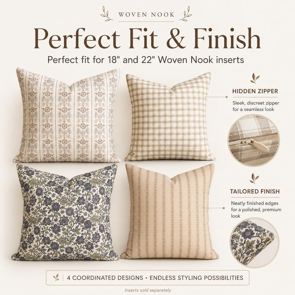 Woven Nook - 4 Pack - Modern & Luxurious Decorative Throw Pillow Covers -...