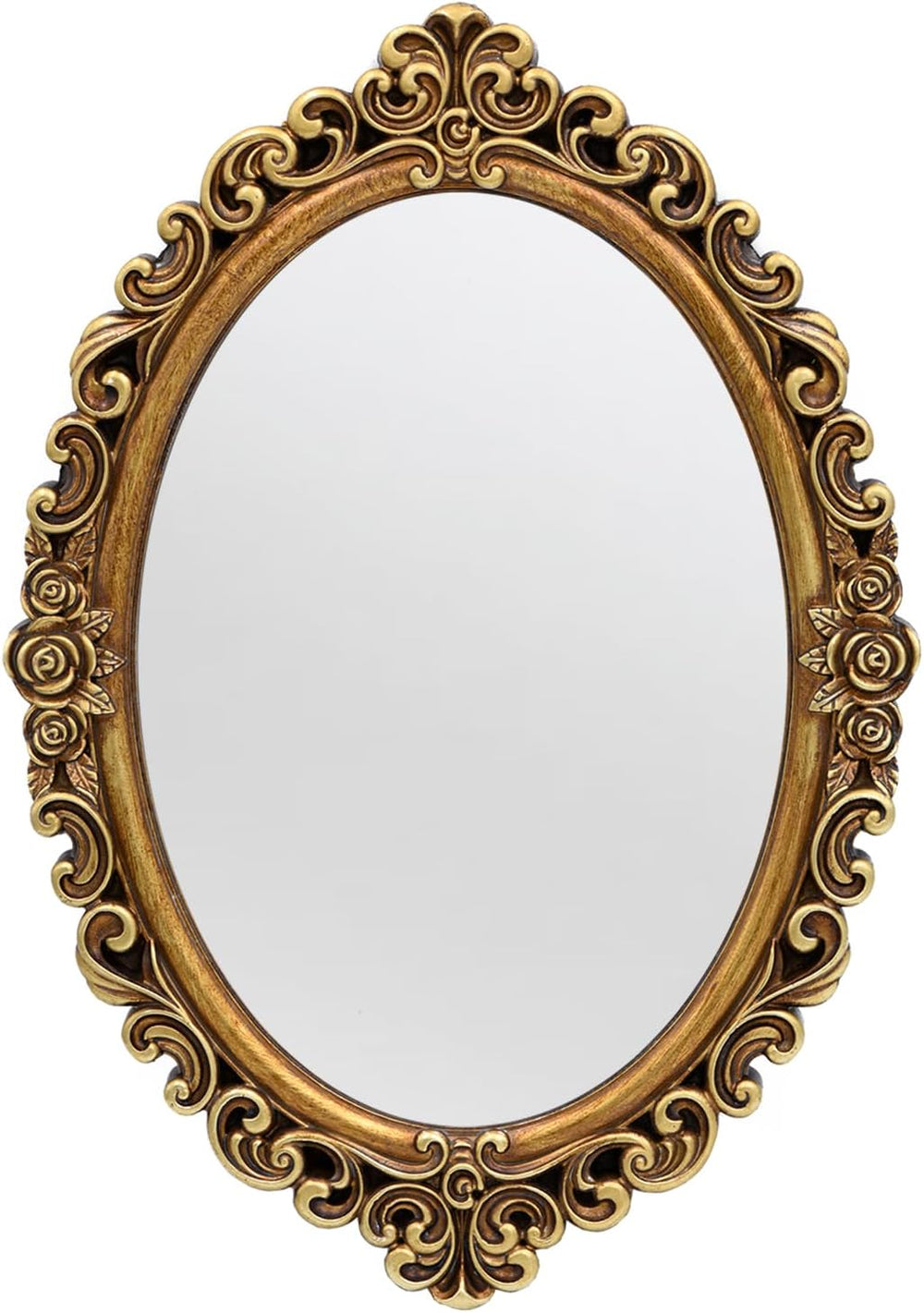 OIGUMR Small Oval Wall Mirror Resin Frame Size:15 x 10.7 inch