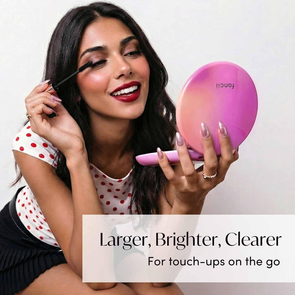 Fancii Taylor LED Lighted Travel Makeup Mirror, Rechargeable, 10x /1x Magnify...
