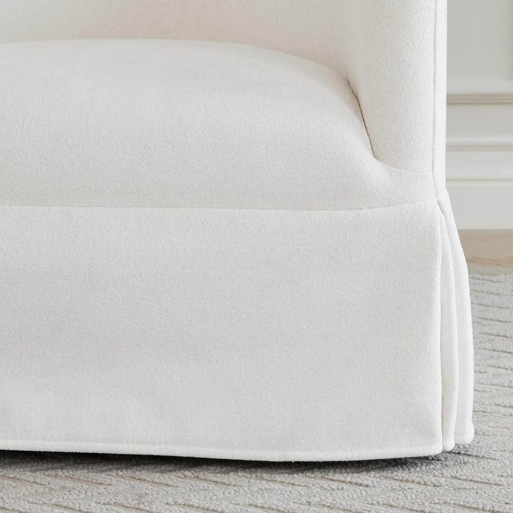 KISLOT Modern Swivel Accent Chair, Barrel Chair, 2-Pack Off White