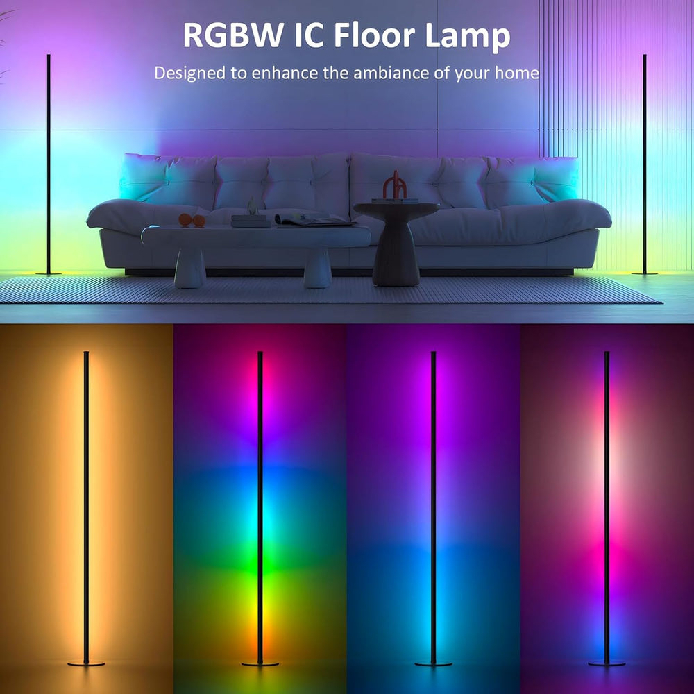 LED Corner Floor Lamp, Ambient Lighting 2 Pack One Connected Pair