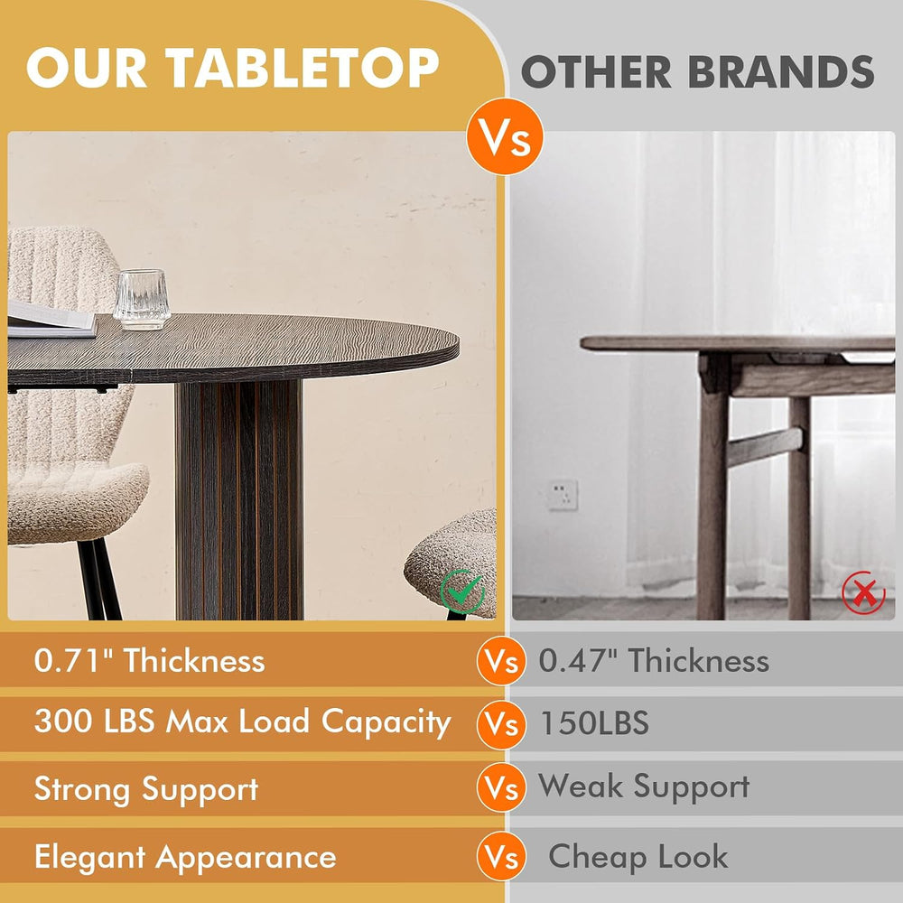 70.8" Oval Dining Table for 4 6 Person, Black