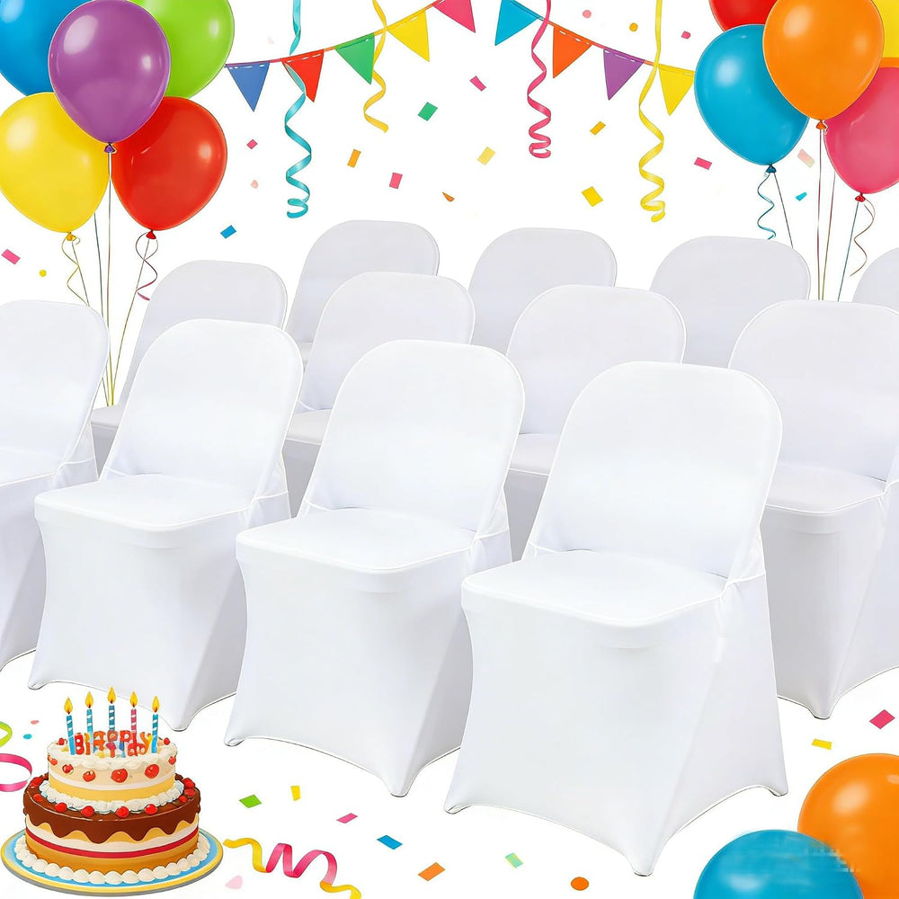 HAINARverS Stretch Spandex Folding Chair Covers 30PCS White Universal