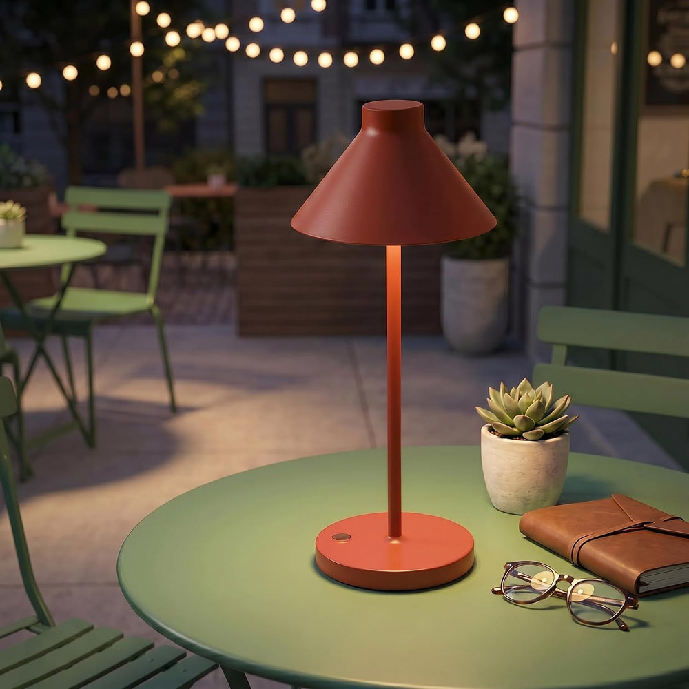 WEILAILUX Rechargeable Mini Cordless Desk Lamp, IP44 Waterproof (Brick Red)