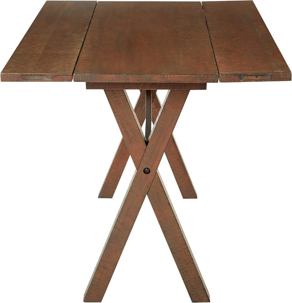 OSP Home Furnishings McKayla Flip-Top Expanding Desk to Dining Table, Distres...