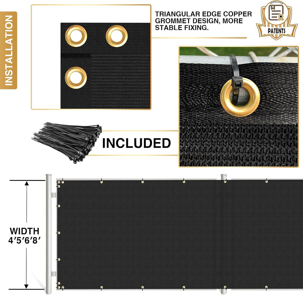 Privacy Fence Screen 4' x 40' Heavy Duty Fencing Cover Mesh Windscree...