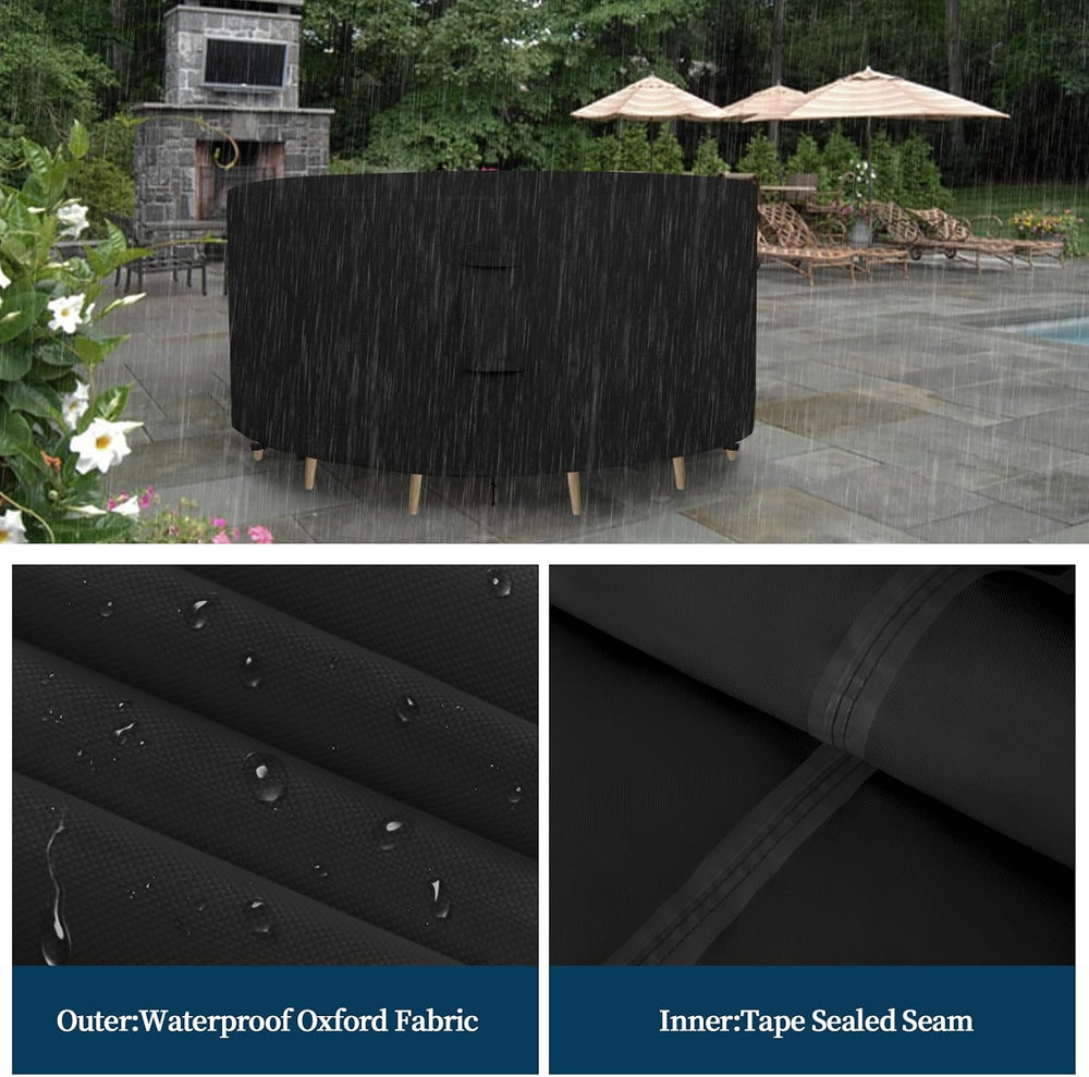 Easy-Going Round Patio Furniture Cover Waterproof Outdoor Dining Table and Ch...