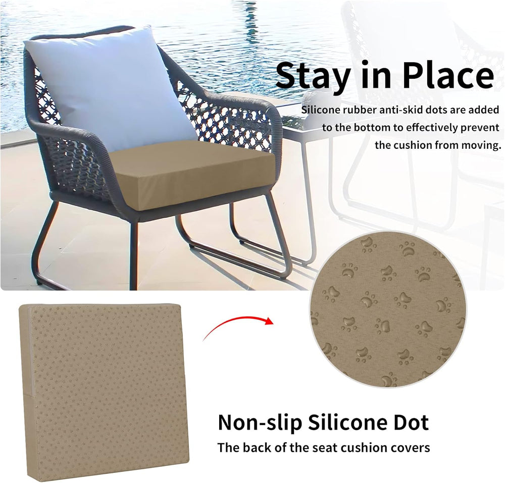 Easy-Going Waterproof Patio Cushion Covers 24x22x4 inch 4 Pack Replacement No...