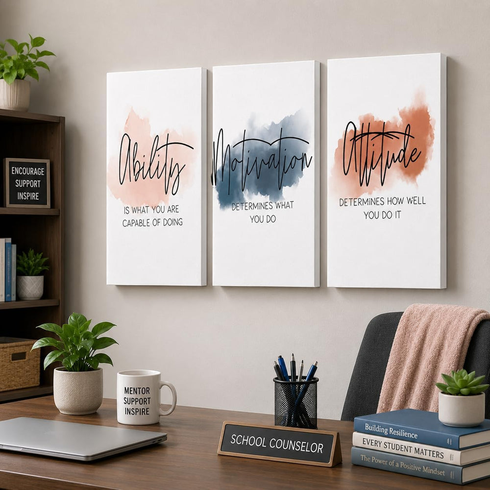 3 Piece Inspirational Canvas Wall Art, Quotes Motivational Mindset Print Pict...