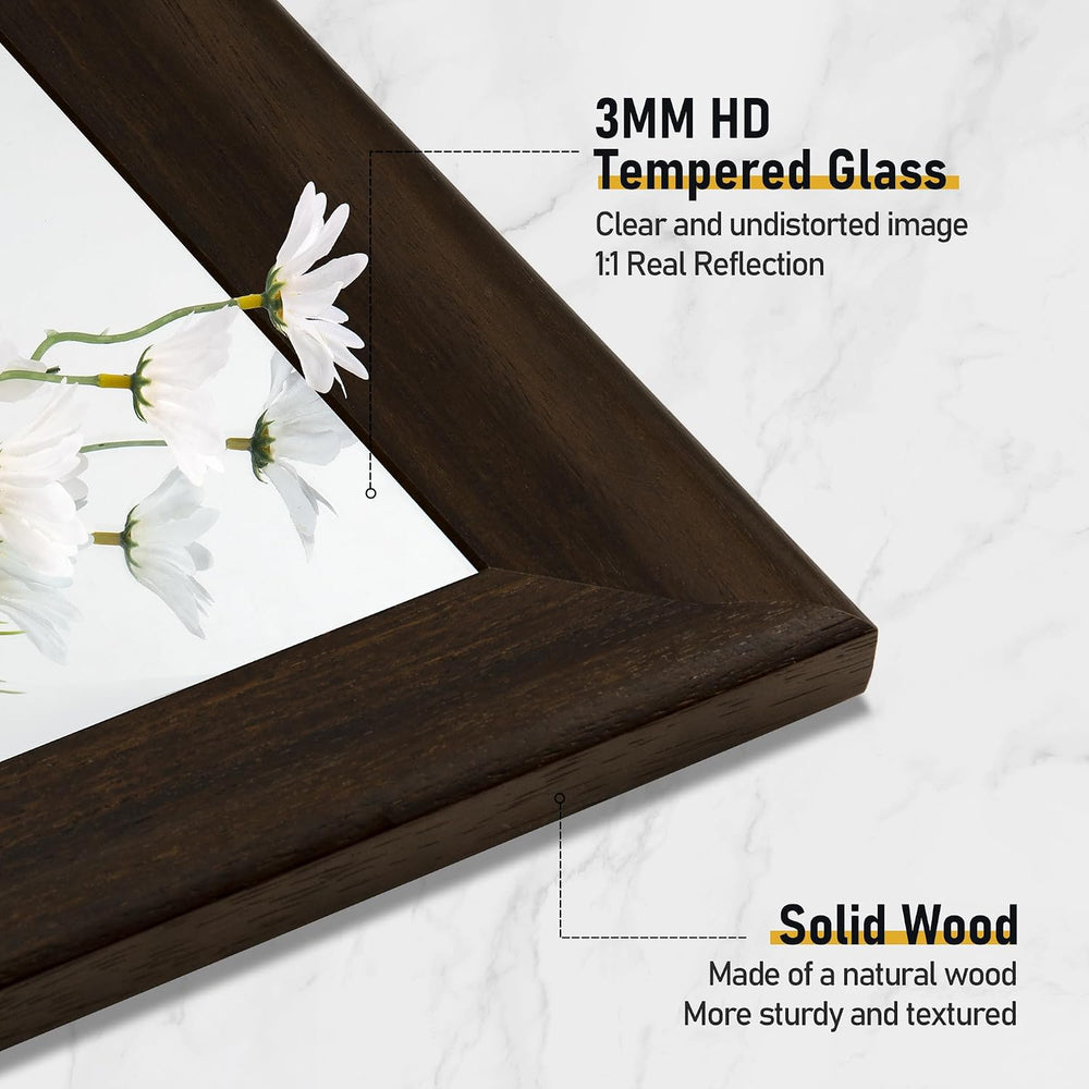 Rustic Wood Wall Mirror for Bathroom,Rectangle Large 30 x 40 inch Mirror